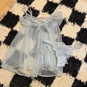 Victoria's Secret Light Blue Lace Set